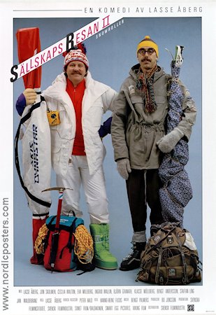 Sällskapsresan 2 Snowroller 1985 movie poster Jon Skolmen Cecilia Walton Eva Millberg Lasse Åberg Winter sports Travel