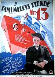 Anything Goes 1936 movie poster Charlie Ruggles Ethel Merman Bing Crosby Eric Rohman art Ships and navy