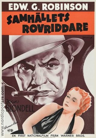 Samhällets rovriddare 1937 poster Edward G Robinson Joan Blondell