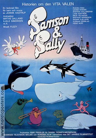 Samson och Sally 1984 movie poster Animation Denmark