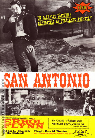 San Antonio 1945 poster Errol Flynn Alexis Smith SZ Sakall David Butler