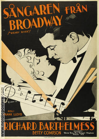 Weary River 1929 movie poster Richard Barthelmess Betty Compson Frank Lloyd