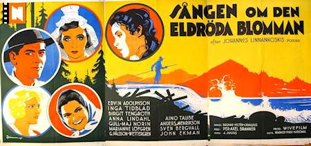 Sången om den eldröda blomman 1934 poster Edvin Adolphson Inga Tidblad Berg