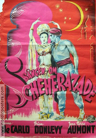 Sången om Scheherazade 1947 poster Yvonne De Carlo Brian Donlevy Svärd och sandal Musikaler