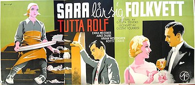 Sara lär sig folkvett 1937 movie poster Tutta Rolf Håkan Westergren Emma Meissner Eric Rohman art Find more: Large poster