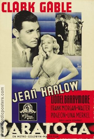 Saratoga 1937 poster Jean Harlow Clark Gable