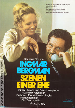 Scener ur ett äktenskap 1973 poster Liv Ullmann Erland Josephson Bibi Andersson Ingmar Bergman Från TV