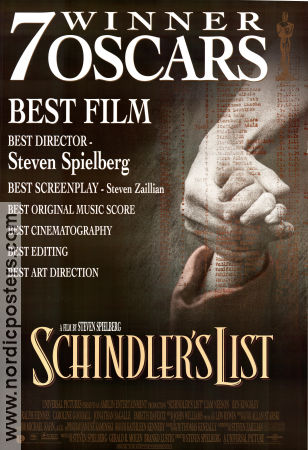 Schindler´s List 1993 movie poster Liam Neeson Ralph Fiennes Ben Kingsley Steven Spielberg Find more: Nazi