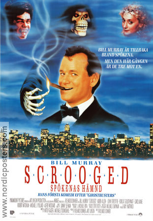 Scrooged 1988 poster Bill Murray Karen Allen John Forsythe Richard Donner Rökning