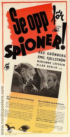 Se opp för spioner 1942 movie poster Åke Grönberg