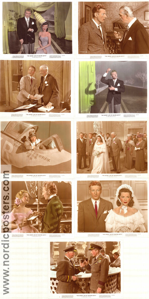 The Secret Life of Walter Mitty 1947 lobby card set Danny Kaye Virginia Mayo Boris Karloff Norman Z McLeod