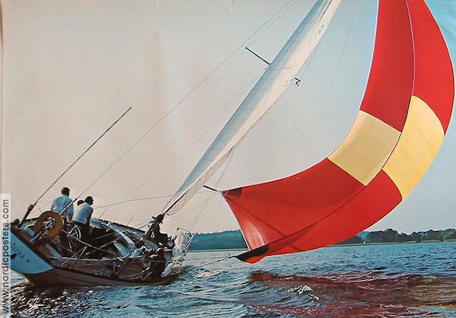 Segelbåt med spinnaker 1978 poster Ships and navy