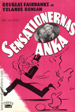 Sensationernas anka 1951 poster Douglas Fairbanks Jr Yolande Donlan Jon Pertwee Val Guest