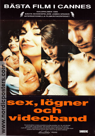 Sex lögner och videoband 1989 poster Andie MacDowell James Spader Steven Soderbergh