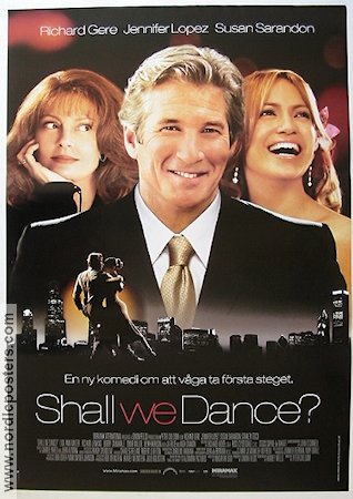 Shall We Dance 2004 movie poster Richard Gere Jennifer Lopez Susan Sarandon Dance Romance
