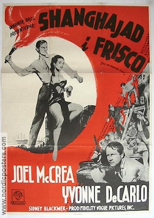 Shanghajad i Frisco 1952 poster Joel McCrea Yvonne De Carlo