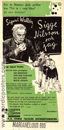 Sigge Nilsson och jag 1938 movie poster Carl-Gunnar Wingård Linnéa Hillberg Sigurd Wallén Writer: Sven Zetterström School Kids