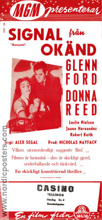 Signal från okänd 1956 poster Glenn Ford Donna Reed Leslie Nielsen Alex Segal