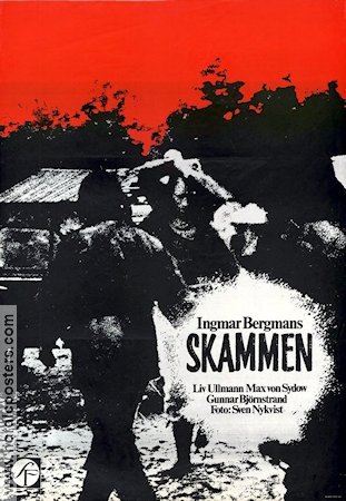 Shame 1968 movie poster Liv Ullmann Max von Sydow Max von Sydow Sigge Fürst Ingmar Bergman