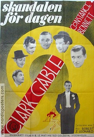 After Office Hours 1935 movie poster Clark Gable Constance Bennett