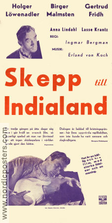 Skepp till India land 1947 poster Holger Löwenadler Birger Malmsten Gertrud Fridh Ingmar Bergman