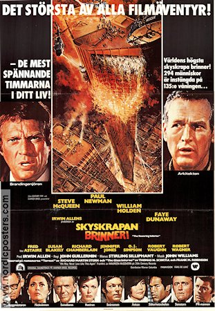 The Towering Inferno 1974 movie poster Steve McQueen Paul Newman William Holden Faye Dunaway John Guillermin Fire