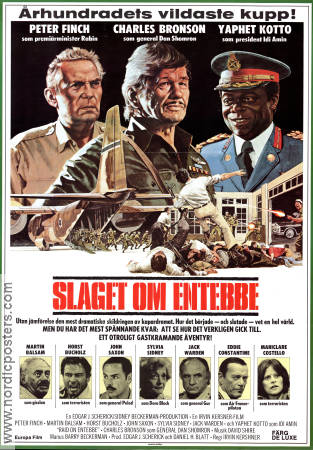 Raid On Entebbe 1977 movie poster Charles Bronson Peter Finch Yaphet Kotto Irvin Kershner Find more: Africa