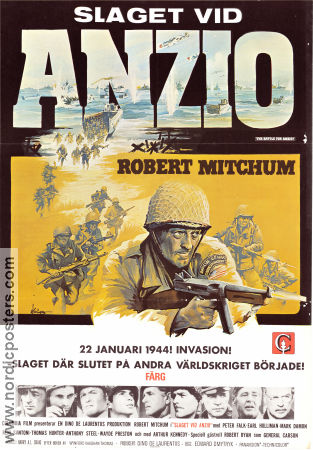 Slaget vid Anzio 1967 poster Robert Mitchum Peter Falk Robert Ryan Edward Dmytryk Krig