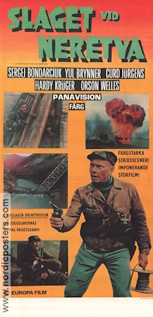 Bitka na Neretvi 1969 movie poster Yul Brynner Orson Welles Hardy Krüger Veljko Bulajic War Country: Yugoslavia