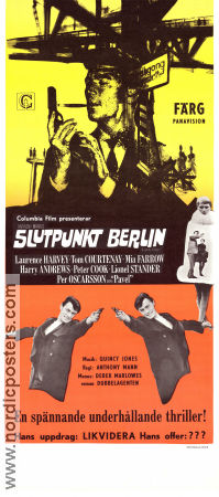 Slutpunkt Berlin 1968 poster Laurence Harvey Tom Courtenay Mia Farrow Per Oscarsson Anthony Mann
