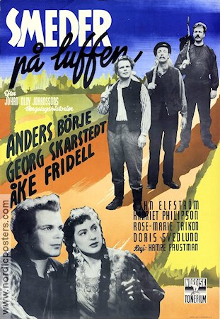 Smeder på luffen 1949 movie poster Anders Börje Åke Fridell Georg Skarstedt Hampe Faustman