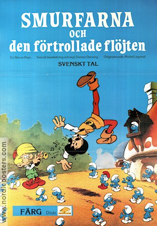 Smurfarna och den förtrollade flöjten 1976 poster Georges Atlas Smurfarna Smurferna Smurfs Peyo Filmen från: Belgium Animerat Från serier