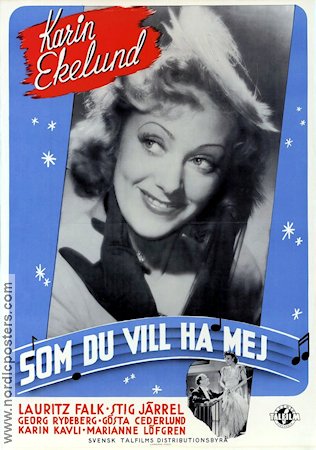 Som du vill ha mej 1945 movie poster Karin Ekelund Lauritz Falk