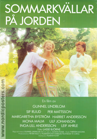 Sommarkvällar på jorden 1987 movie poster Sif Ruud Per Mattsson Margaretha Byström Gunnel Lindblom
