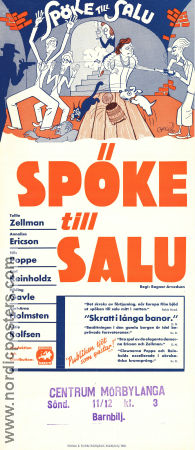 Spöke till salu 1939 movie poster Nils Poppe Annalisa Ericson Carl Reinholdz Hilding Gavle Tollie Zellman Ragnar Arvedson
