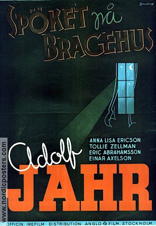 Spöket på Bragehus 1936 movie poster Adolf Jahr Annalisa Ericson Ragnar Arvedson