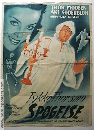 Spökreportern 1941 movie poster Åke Söderblom Thor Modéen