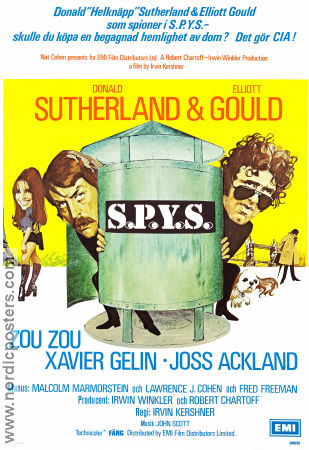 S.P.Y.S 1974 movie poster Donald Sutherland Elliott Gould Zouzou Irvin Kershner