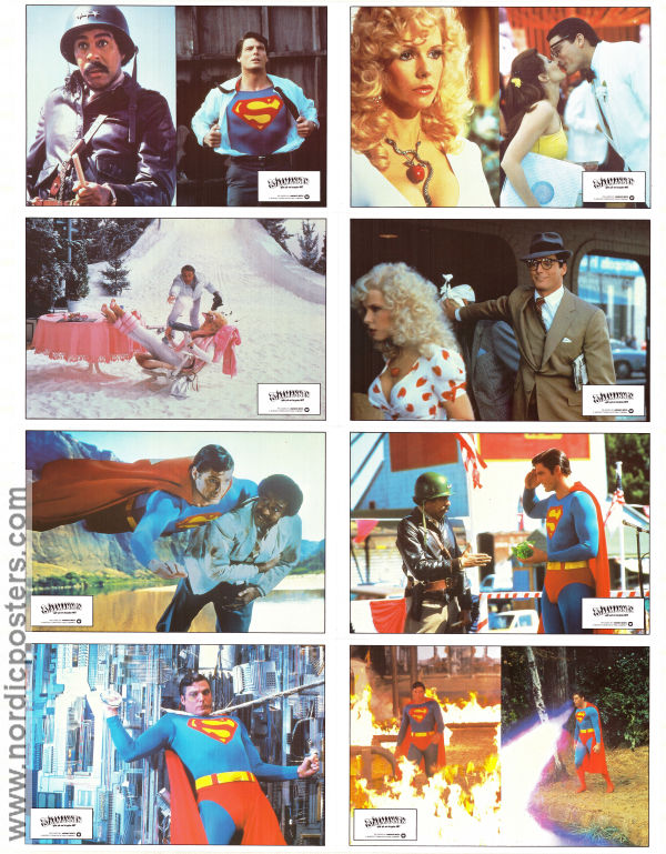 Stålmannen går på en Krypto-nit 1983 lobbykort Christopher Reeve Richard Pryor Margot Kidder Richard Lester Hitta mer: Superman Från serier Hitta mer: DC Comics