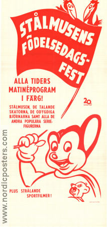 Stålmusens födelsedagsfest 1952 movie poster Mighty Mouse Stålmusen Animation