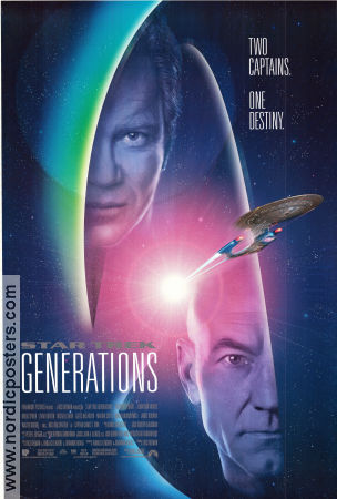 Star Trek: Generations 1994 poster Patrick Stewart William Shatner Malcolm McDowell David Carson Hitta mer: Star Trek Rymdskepp