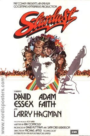 Stardust 1974 poster David Essex Adam Faith Larry Hagman Keith Moon Michael Apted Rock och pop