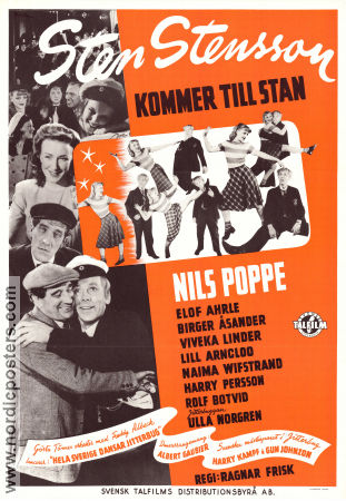 Sten Stensson kommer till stan 1945 movie poster Nils Poppe Elof Ahrle Naima Wifstrand Viveka Linder Ragnar Frisk Find more: Jitterbug Dance