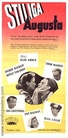 Stiliga Augusta 1947 movie poster Ingrid Backlin Bengt Logardt