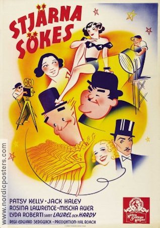 Stjärna sökes 1937 poster Patsy Kelly Laurel and Hardy