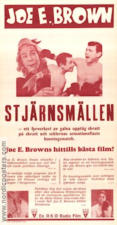 Stjärnsmällen 1937 poster Joe E Brown Marian Marsh Fred Keating Harry Beaumont Boxning