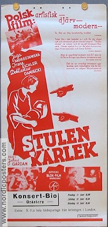 Stulen kärlek 1935 poster Julius Gardan Filmen från: Poland