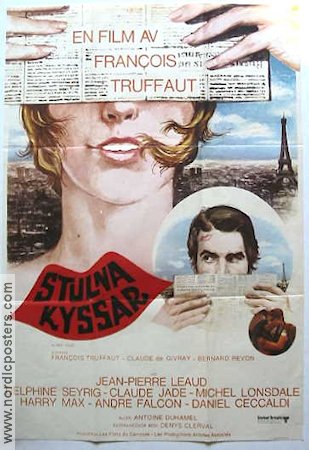 Baisers voles 1969 movie poster Jean-Pierre Léaud Claude Jade Francois Truffaut