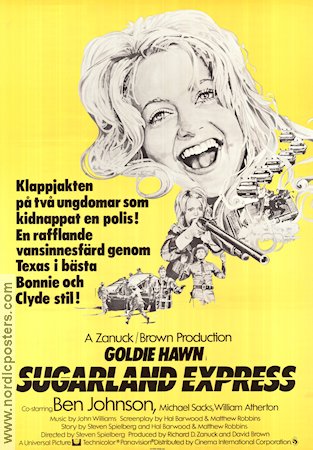 Sugarland Express 1974 movie poster Goldie Hawn Ben Johnson Steven Spielberg