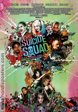 Suicide Squad 2016 movie poster Will Smith Jared Leto Margot Robbie David Ayer From comics Find more: DC Comics